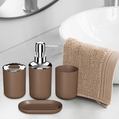 4x Bathroom Accessories Set Hand Soap Dispenser for Office - Image 1 of 4