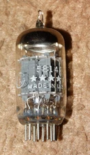 GE 5814A NOS  Medium mu twin Triode vacuum tube tested Excellent Awesome 12AU7 !