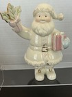 Lenox Santa Holding Holly And Pink Gift With Gold Trim Accents 7" Tall