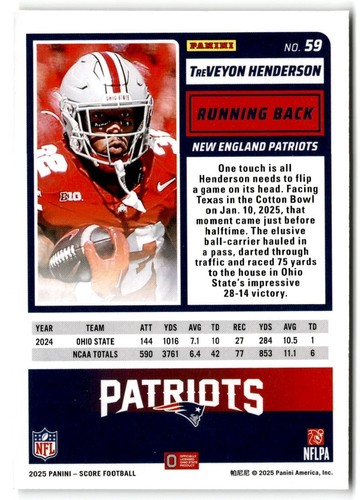 2025 Panini Score BASE RC's Rookies #1-100 Football You Pick - Complete Your Set - Picture 119 of 201