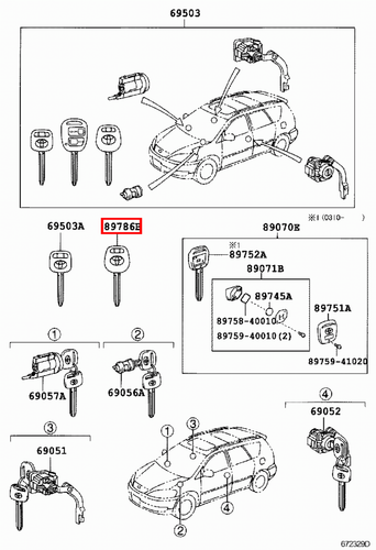 Genuine Corolla ZZE123 ZZE122 ZZE121 Transmitter Transponder Key Sub Uncut - Picture 2 of 20