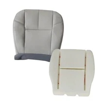 Front Left Driver Side Bottom Leather Seat Cover & Foam Cushion Compatible Gray