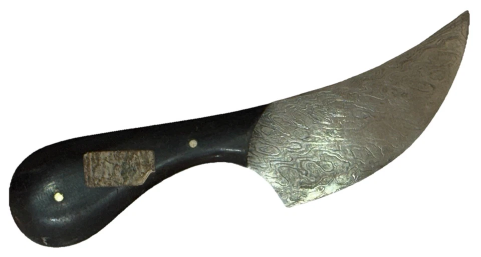 Empuñaduras de cuerno de cuchillo desollador hoja de acero Damasco de cocina/caza de chefs Foto 3 de 4