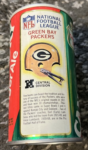 CANADA DRY GINGER ALE GREEN BAY PACKERS STRAIGHT STEEL HELMET CAN