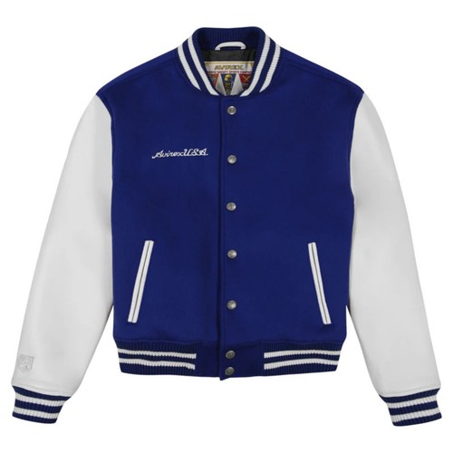 NEW Avirex USA Script Handmade Men's Wool Leather Varsity Bomber Jacket | Gift - Picture 12 of 15