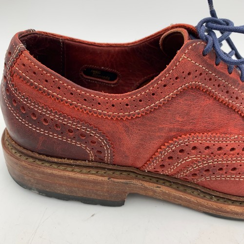 Allen Edmonds Red Leather Wingtip Brogue Oxford Shoes Neumok Boys Men Sz 6 - Picture 4 of 12