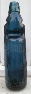 Rare Blue Cohn Codd Marble Bottle Southern Cross & Coolgardie Western Australia