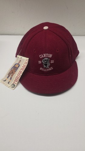 Vintage 80s Canton Bulldogs NCAA College Red Fitted Hat Cap Roman Size 7 5/8 - Picture 1 of 8