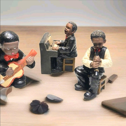 3er Set New Orleans Jazz Afroamerikanische Musiker Figuren Miniatur - Bild 1 von 10