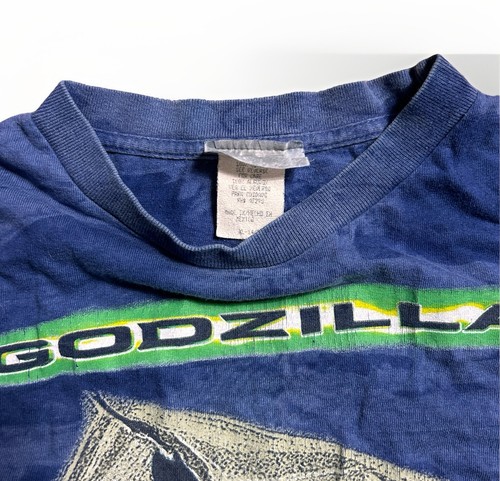 Godzilla 1998 Movie Promo T-Shirt Vintage Tie Dye Youth XL Mens Small AOP - Picture 4 of 8