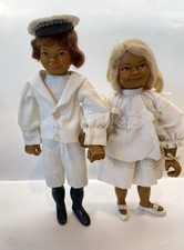 Set bambola 9&quot; NIADA artista Patti Hale panno e legno 1979 e 1980 firmata con etichette vintage