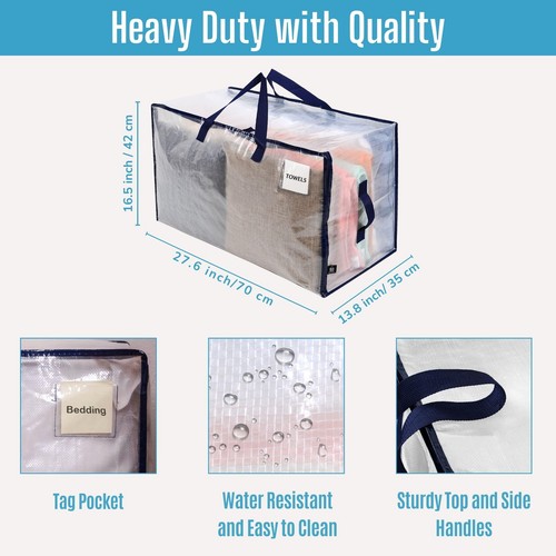 6 Pack Moving and Storage Bags, Heavy Duty, Alternative to Moving Boxes, Larg... - Picture 3 of 8