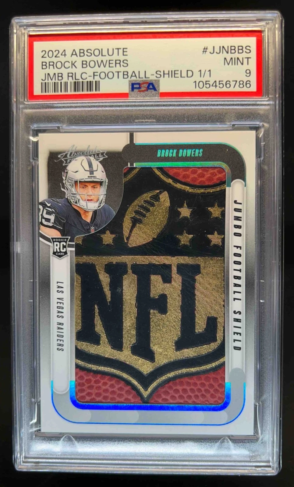 Brock Bowers Panini Absolute Jumbo Relic #JJNBBS Jumbo Football-Shield 1/1