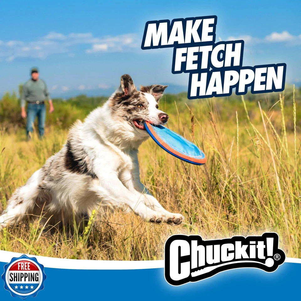 Chuckit! Paraflight Flying Disc Dog Toy - Water Floating Flyer - Durable Nylo - Image 4 of 4