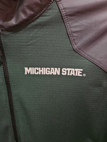 New Men's Nike Michigan State Spartans 1/4 zip dri-fit pullover Green Size L - Picture 8 of 10