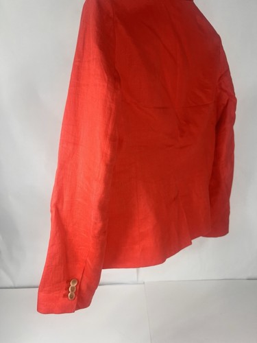 J. Crew Linen Blazer Jacket Size 8 Women Red Summer - Picture 2 of 11
