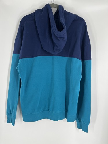 LEVI'S men blue colorblock hoodie sz L relaxed fit kangaroo pocket fleece lined - Picture 5 of 13