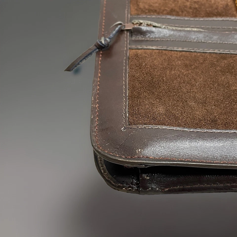 Bolso Bandolera Mensajero Gucci Ofedia Rayas Marrón Gamuza Cuero Foto 4 de 4