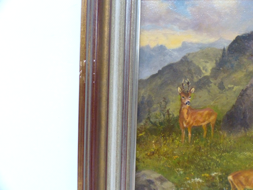 Ölgemälde Rehe auf Gebirgswiese von Rudolf Gall 1992 - Picture 8 of 10