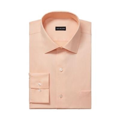 Van Heusen Men Regular fit Dress Shirt Shirt Medium 15-15.5 32-33 Orange Solid