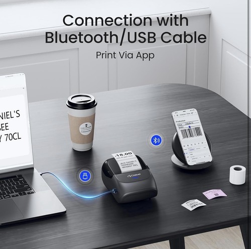 Impresora de etiquetas térmica sin tinta mini etiquetadora portátil Bluetooth de 2 pulgadas - Imagen 3 de 6