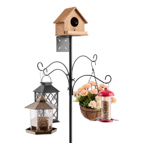 VEVOR Support Maison Oiseaux 2370 mm avec 4 Crochets pour Mangeoire à Oiseaux - Afbeelding 12 van 12