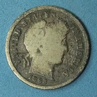 1893 S Barber Dime 10C, silver, circulated & toned