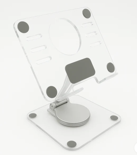 Pristine Screen Portable 360 Degree Rotation Acrylic Tablet Stand Clear - Picture 2 of 7