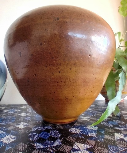 Large Vintage Japanese Aesthetic Ash Glaze Studio Pottery Stoneware Vase Vessel  - Picture 5 of 15