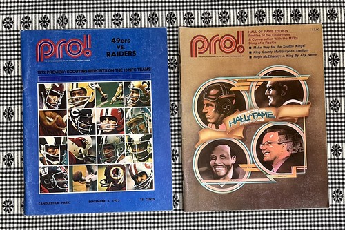 Seltener Pro 1972! Spielprogramme 49ers vs Raiders & Jets vs Steelers Seattle Kings - Bild 1 von 5