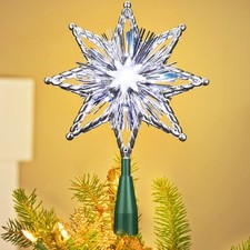 Christmas Tree Topper Star, 8in 120V UL Certified Double Sided 8-Point Star C...