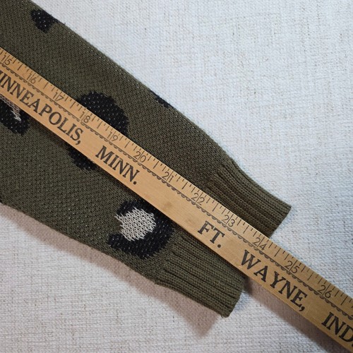 Banyan Tree Leopard Print Hoodie Size S Olive Green Granola Girl Cozy Sweater - Picture 8 of 8