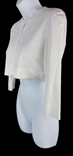 Woman's Alaia White Cropped Bolero Cardigan Sweater Size 40 NWTS - Picture 3 of 5
