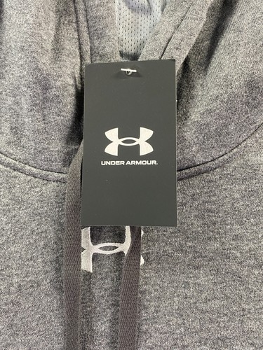 NWT Under Armour Men's XL Hustle Fleece Hoodie Sweat Shirt Dark Grey Pull Over - Picture 4 of 12