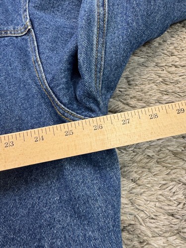 Vtg Port Authority Trucker Jacket Men XL Western Bull Embroidered 90s Denim Coat - Picture 5 of 9