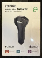 Zendure A-Series 3-Port Car Charger w/USB-C Power Delivery 36W