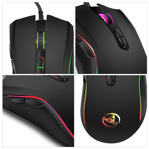 1Pc Wired Mouse Luminous Game Mouse Game Mouse Computerzubehör (Schwarz) - 第 7/12 張圖片