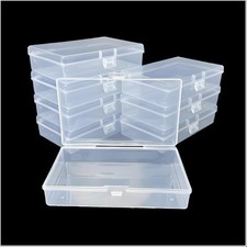 8 Pcs Plastic, Mini Clear Bead Storage Boxes with Hinged Lid and Rectangular ...