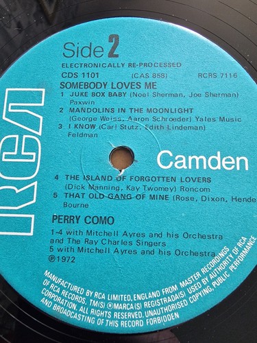 Perry Como - Somebody Loves Me Vinyl Vintage Jazz LP - Picture 8 of 8