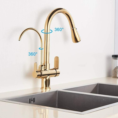 3 Way Water Filter Tap Kitchen Drinking Sink Mixer Taps with Pull Out Sprayer uk - Picture 22 of 66