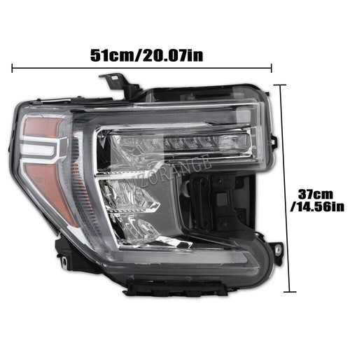 Pair Headlight For 2019 2020 2021 GMC Sierra 1500 W/LED Turn Signal Headlamp L+R - Picture 2 of 16