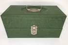 Vintage Union Steel Chest Box Security Document Storage ~ Green Textured ~1950's