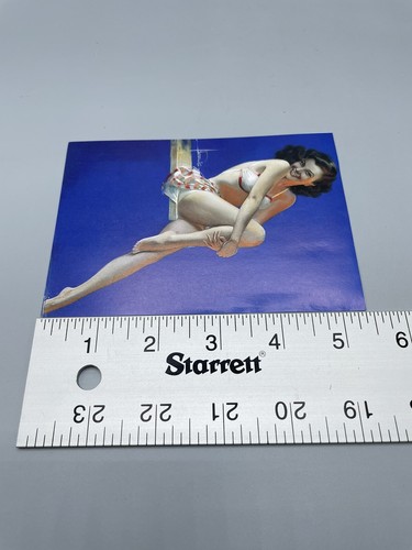 Vintage Double Sided Glamorous Pin Up Girl Art Print Singed Post Card Size - Picture 6 of 6