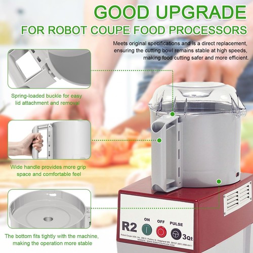 112204S Cutter Bowl 3 Quart For Robot Coupe R2 3L Gb,R2 DICE, R2 Dice, R2B, R2N - Picture 4 of 19