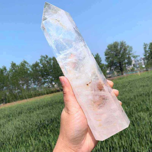 2,86 Pfund natürlicher klarer Quarz Obelisk Quarz Kristallstab Spitze Reiki Dekor Geschenk - Bild 3 von 12