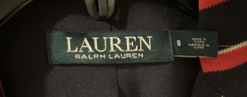 NEW w/ TAGS RALPH LAUREN Embroidered Logo Navy/ Red Striped Blazer Jacket Size 8 - Picture 5 of 8