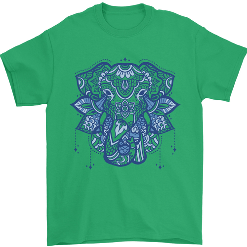 Camiseta De Hombre Elefante De Arte Mandala 100% Algodón - Imagen 69 de 90