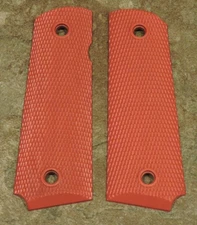 1911 GRIPS - RED - FULL SIZE, AMBI, CHECKERD, CERAKOTE, CUSTOM
