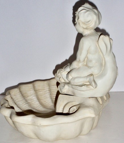 Hen Feathers "Winterthur" Exclusive Child Riding Dolphin Fountain- Bonded Marble - Picture 8 of 19