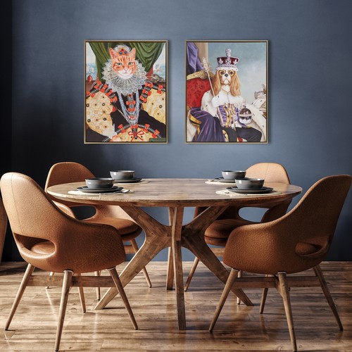 Animal Framed Canvas Wall Art,Cat/Gog Portrait Home Decor  Painting Picture - Picture 73 of 74